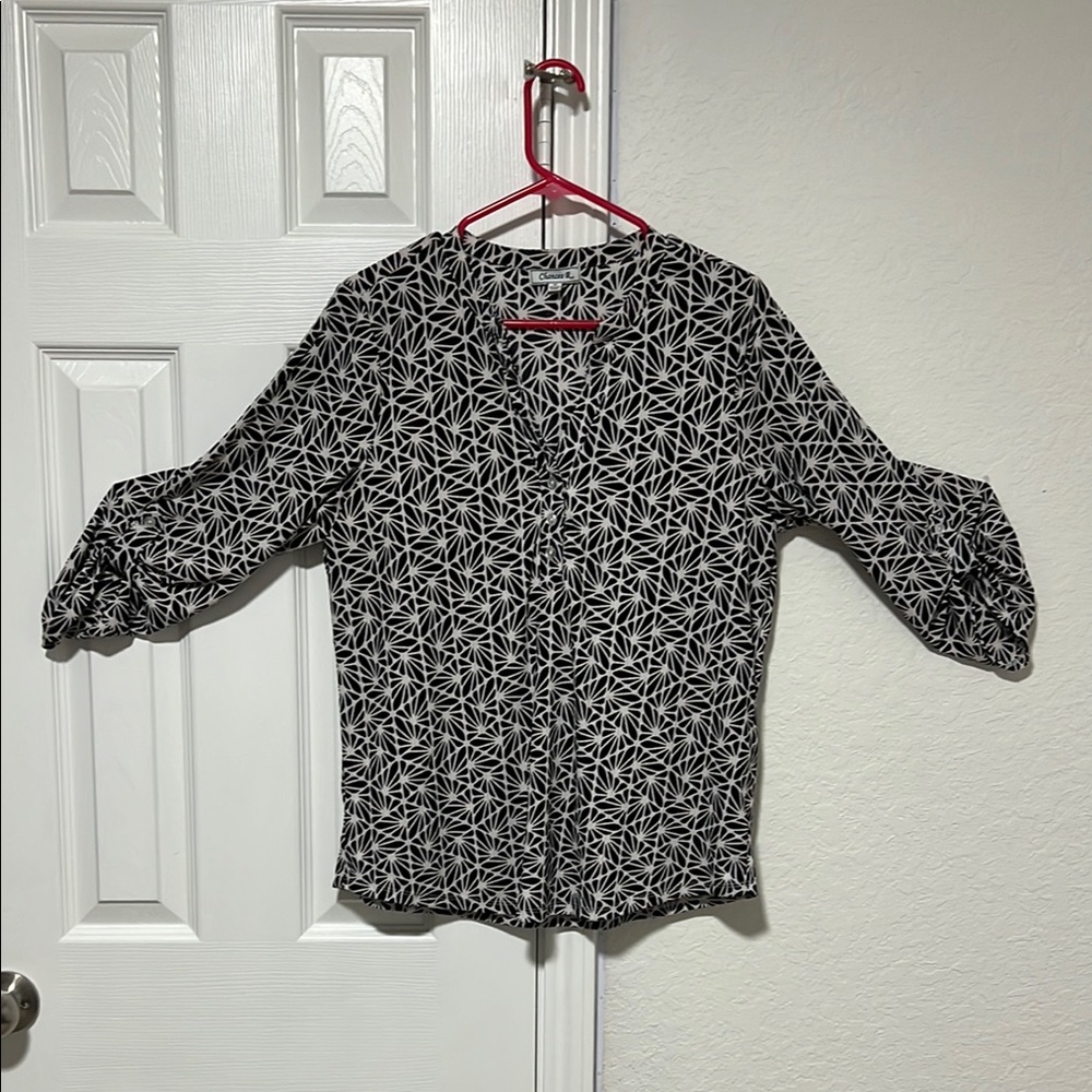 Black and White Geometric Women's Top